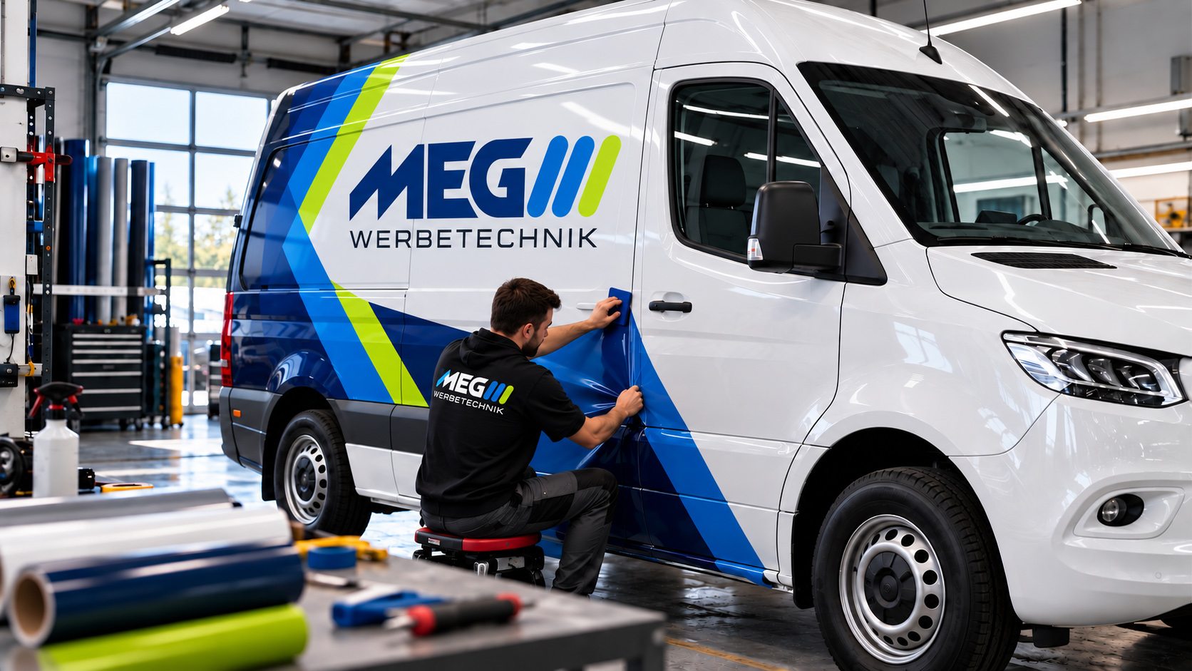 Professionelle Fahrzeugbeschriftung bei MEG Werbetechnik